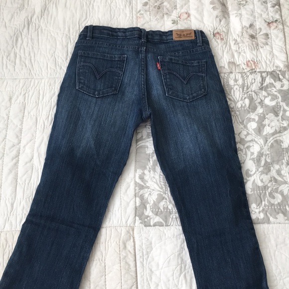 Levi's Youth Adjustable Waist Dark Blue Denim Skinny Jeans - Picture 3 of 8